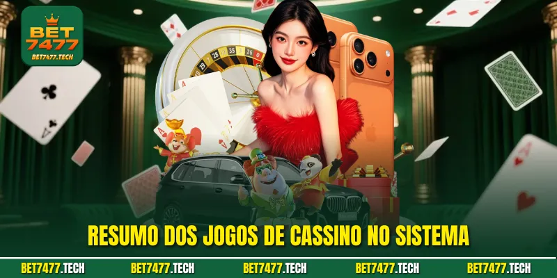 Resumo dos jogos de cassino no sistema